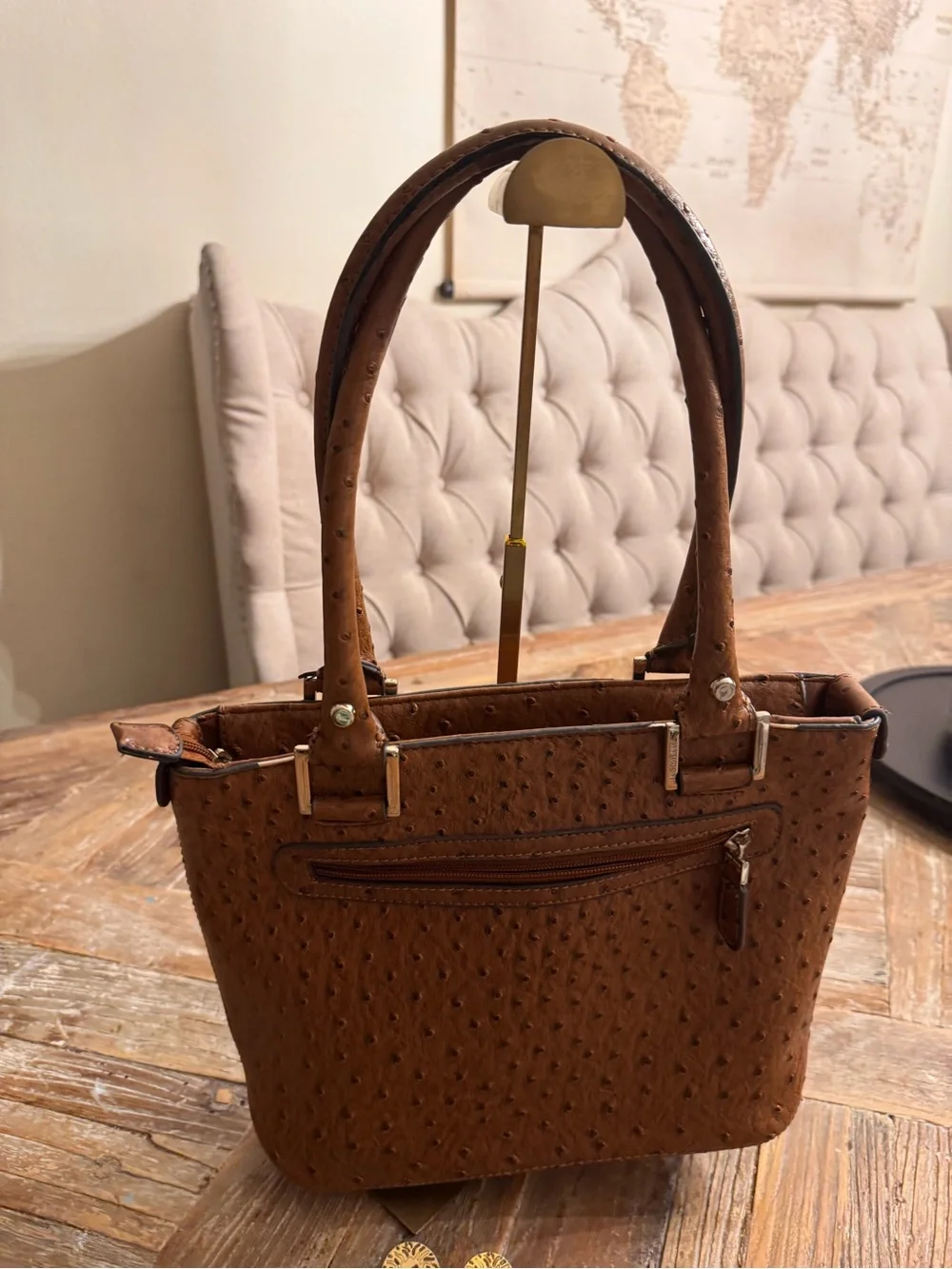 Anne Klein Ostrich-Embossed Tote